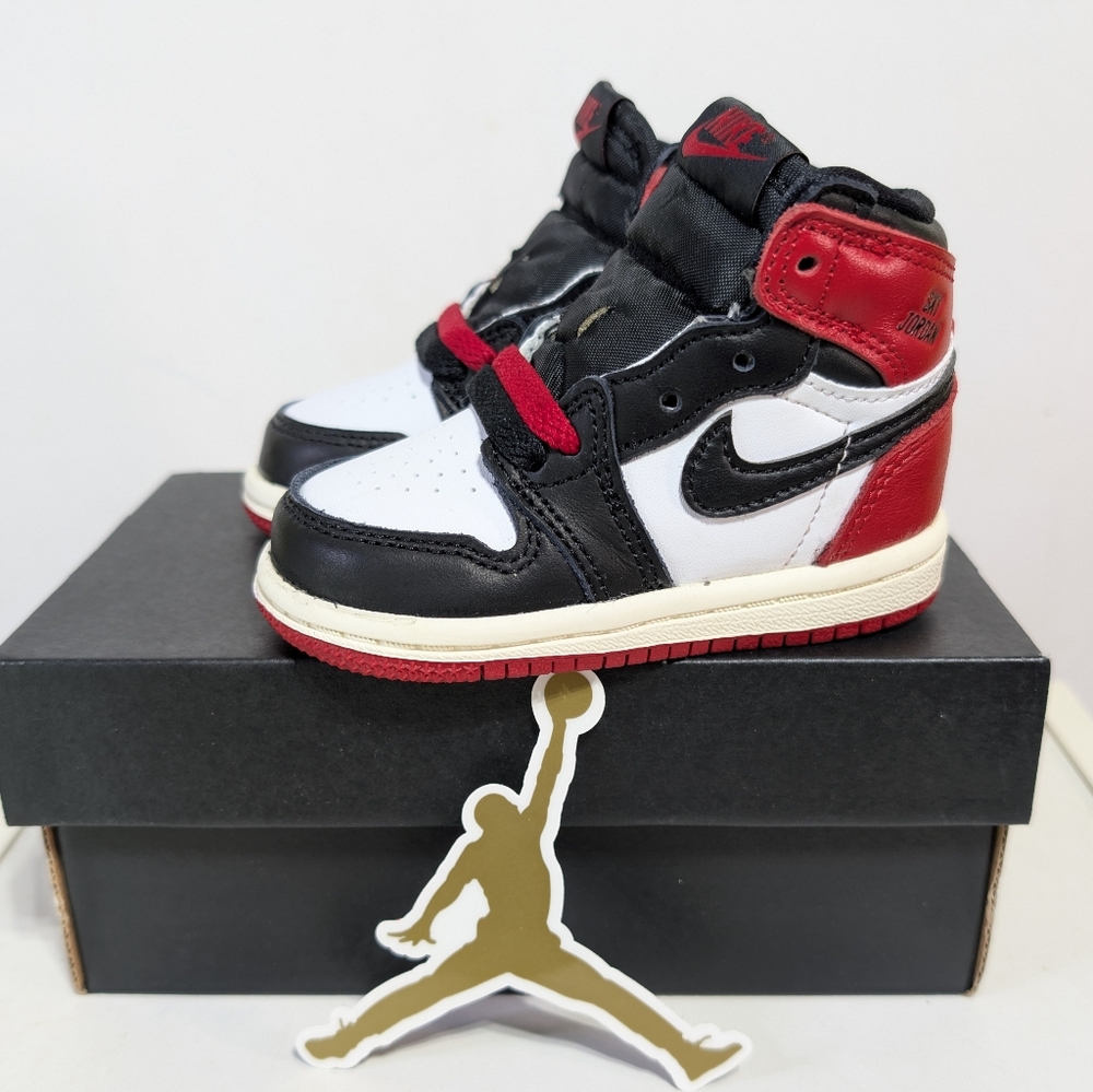 Jordan 1 Retro High OG TD Size 4C NEW Black Toe Reimagined Sky Jordan FD1413 106